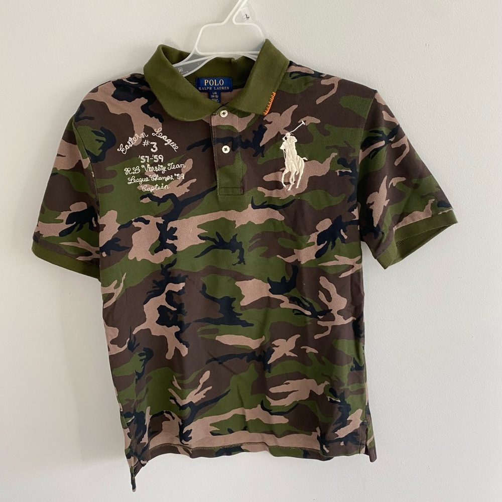 Ralph Lauren Big Boy's Camo Cotton Mesh Polo Shirt